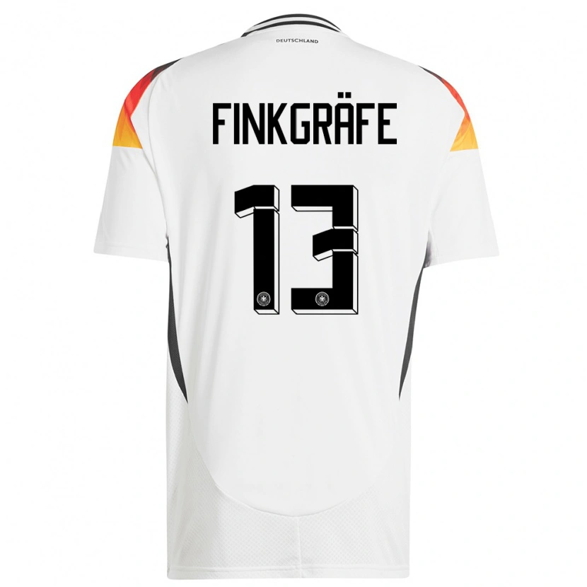 Danxen Criança Camisola Alemanha Max Finkgräfe #13 Branco Principal 24-26 Camisa