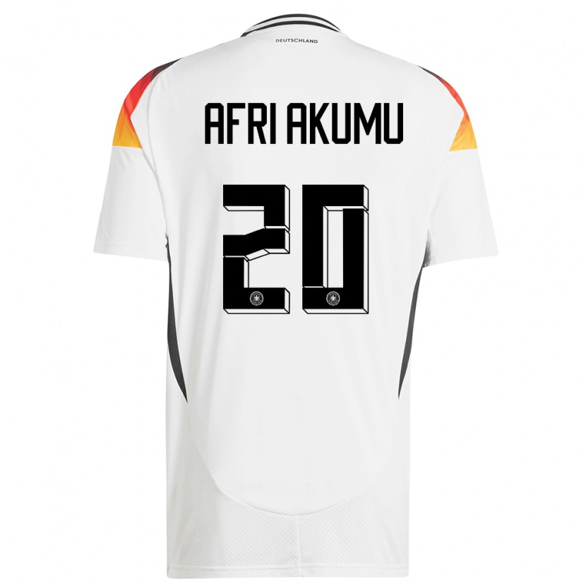 Danxen Criança Camisola Alemanha Maik Afri Akumu #20 Branco Principal 24-26 Camisa