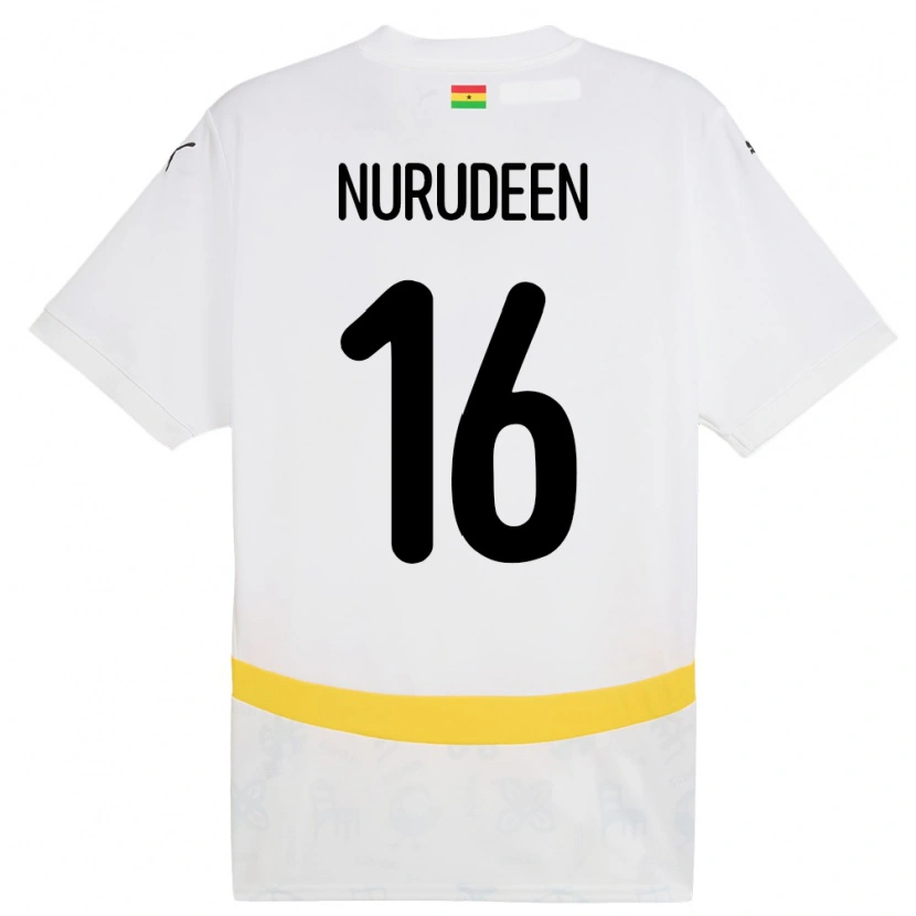 Danxen Criança Camisola Gana Abdul Nurudeen #16 Branco Principal 24-26 Camisa