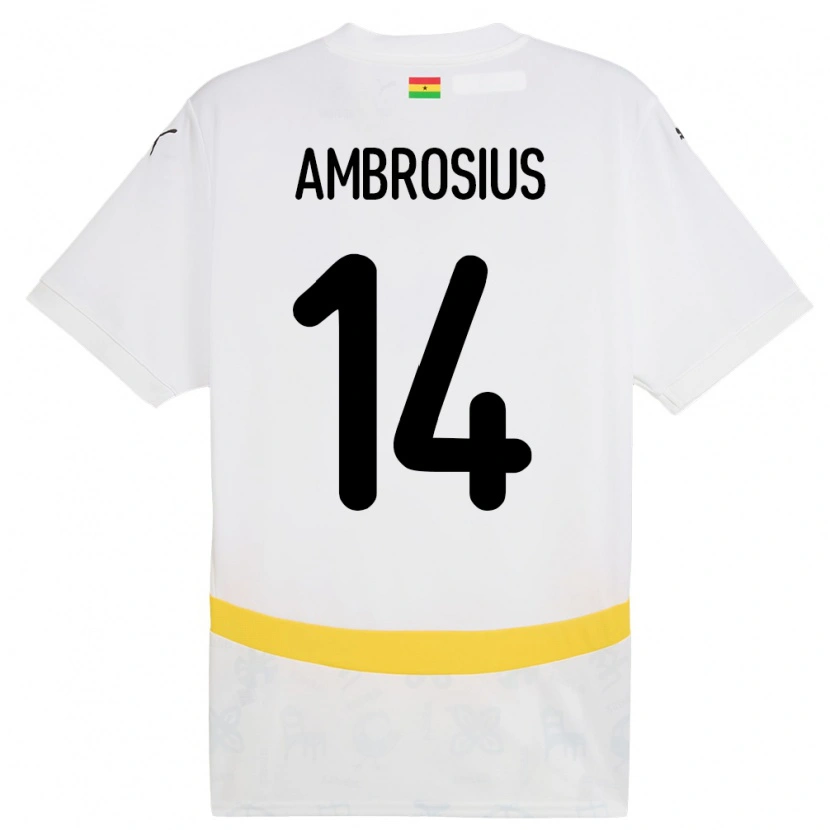 Danxen Criança Camisola Gana Stephan Ambrosius #14 Branco Principal 24-26 Camisa