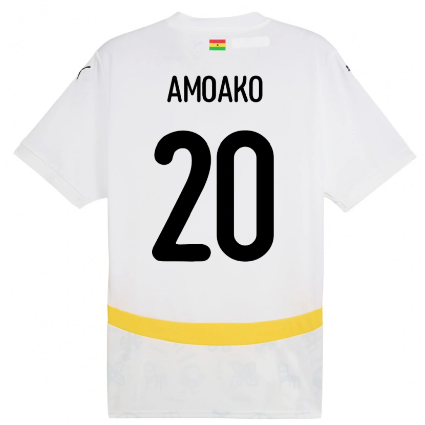 Danxen Criança Camisola Gana Linda Amoako #20 Branco Principal 24-26 Camisa