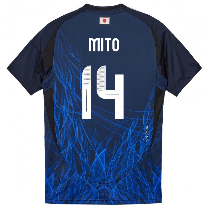 Danxen Criança Camisola Japão Shunsuke Mito #14 Azul Escuro Principal 24-26 Camisa