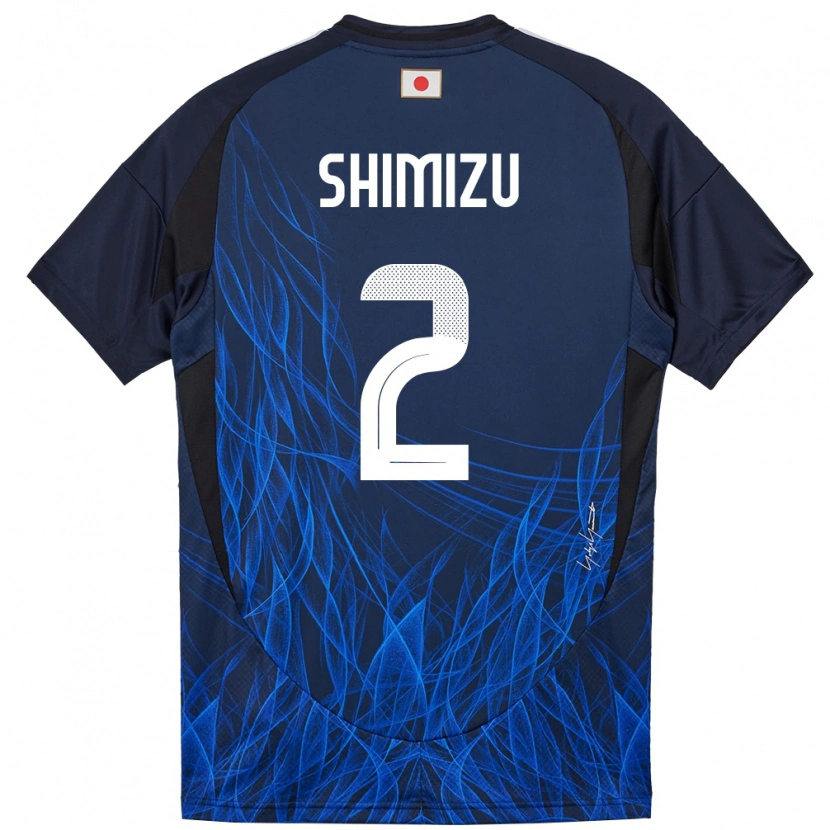 Danxen Criança Camisola Japão Risa Shimizu #2 Azul Escuro Principal 24-26 Camisa