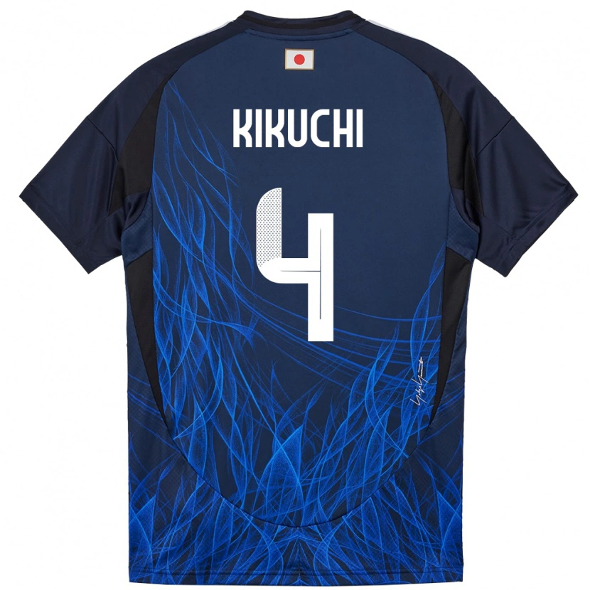 Danxen Criança Camisola Japão Shuta Kikuchi #4 Azul Escuro Principal 24-26 Camisa