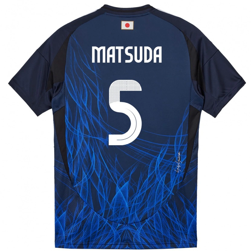 Danxen Criança Camisola Japão Hayate Matsuda #5 Azul Escuro Principal 24-26 Camisa