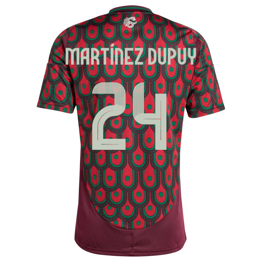 Danxen Criança Camisola México Luca Martínez Dupuy #24 Marrom Principal 24-26 Camisa