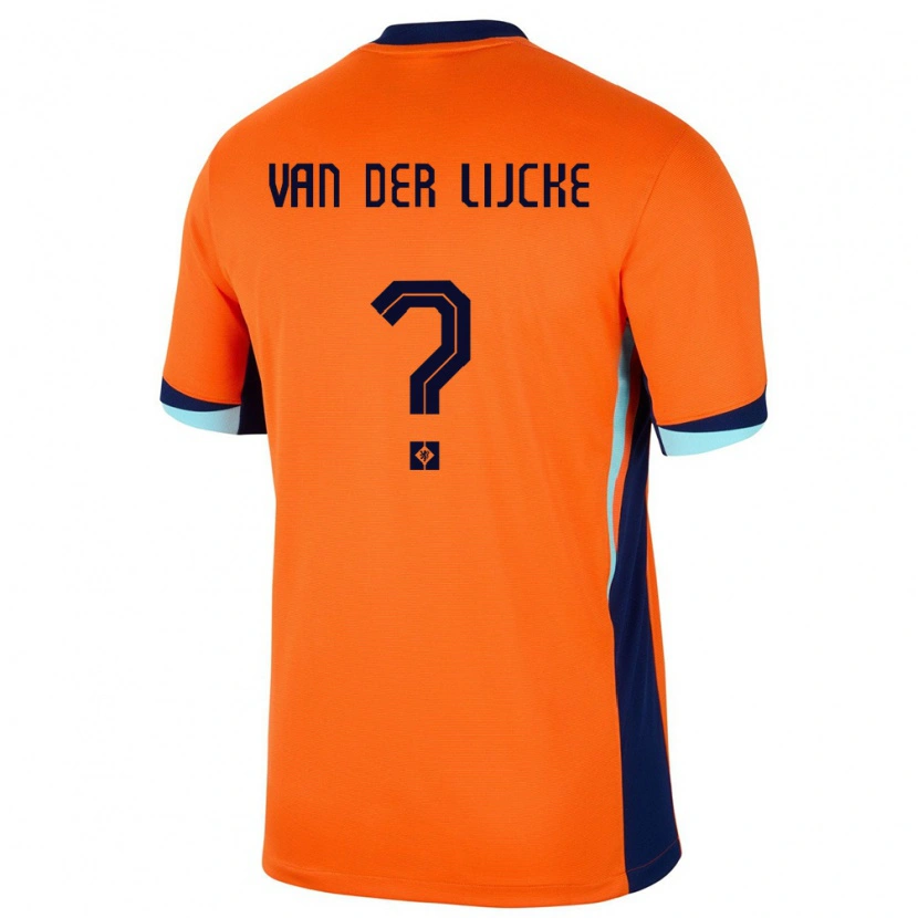 Danxen Criança Camisola Países Baixos Donny Van Der Lijcke #0 Laranja Principal 24-26 Camisa