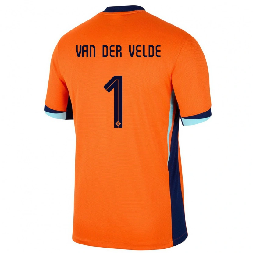 Danxen Criança Camisola Países Baixos Valentijn Van Der Velde #1 Laranja Principal 24-26 Camisa