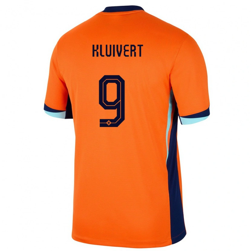 Danxen Criança Camisola Países Baixos Shane Kluivert #9 Laranja Principal 24-26 Camisa