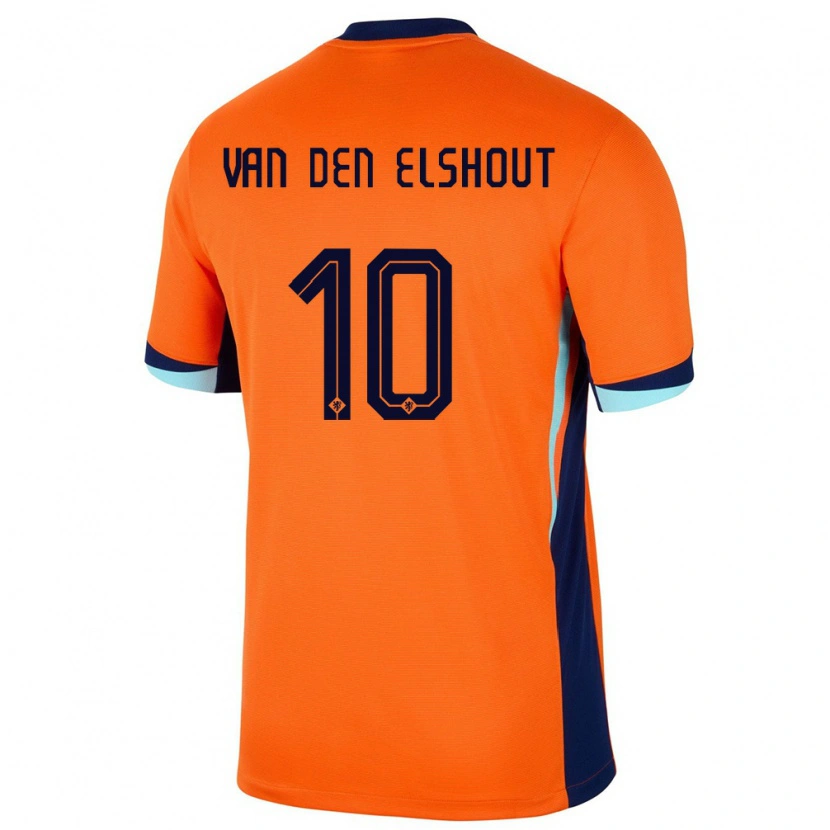 Danxen Criança Camisola Países Baixos Tobias Van Den Elshout #10 Laranja Principal 24-26 Camisa