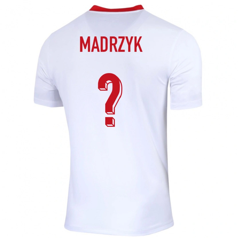 Danxen Criança Camisola Polónia Jakub Madrzyk #0 Branco Principal 24-26 Camisa