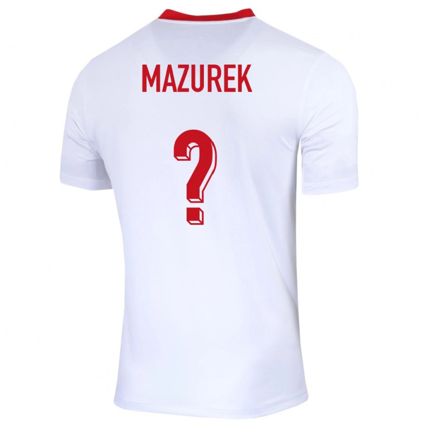 Danxen Criança Camisola Polónia Dawid Mazurek #0 Branco Principal 24-26 Camisa