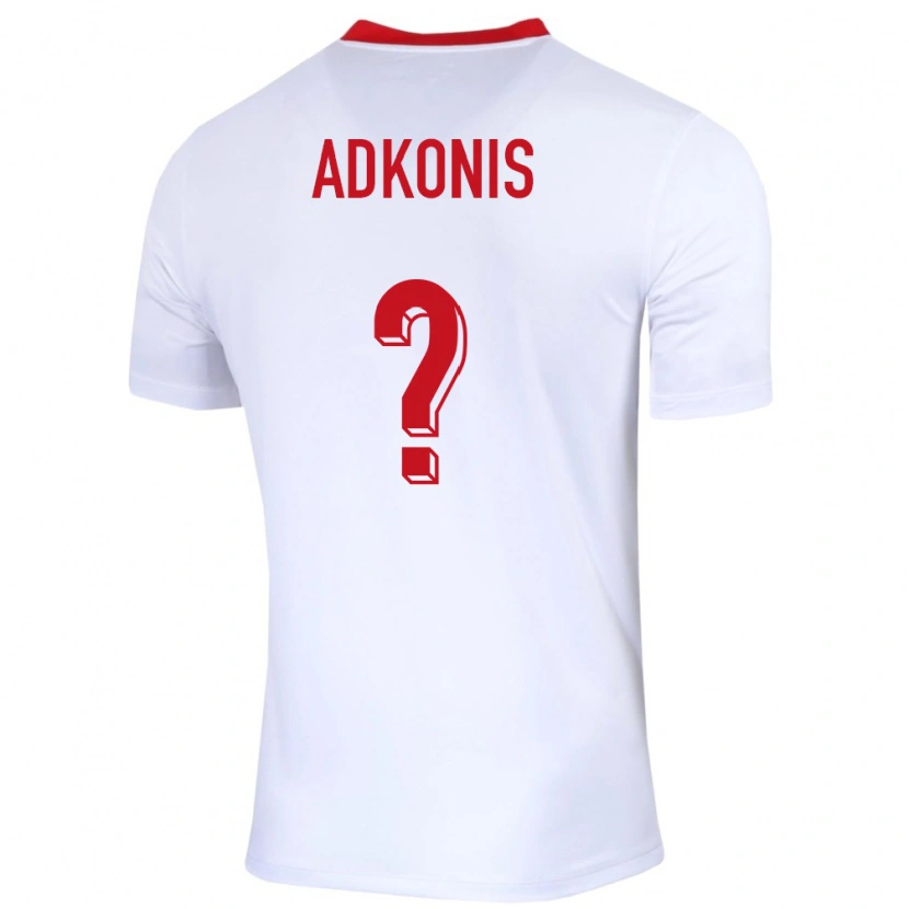 Danxen Criança Camisola Polónia Jakub Adkonis #0 Branco Principal 24-26 Camisa