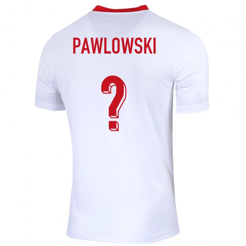Danxen Criança Camisola Polónia Michal Pawlowski #0 Branco Principal 24-26 Camisa