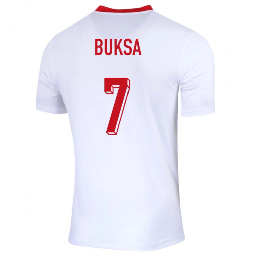 Danxen Criança Camisola Polónia Aleksander Buksa #7 Branco Principal 24-26 Camisa