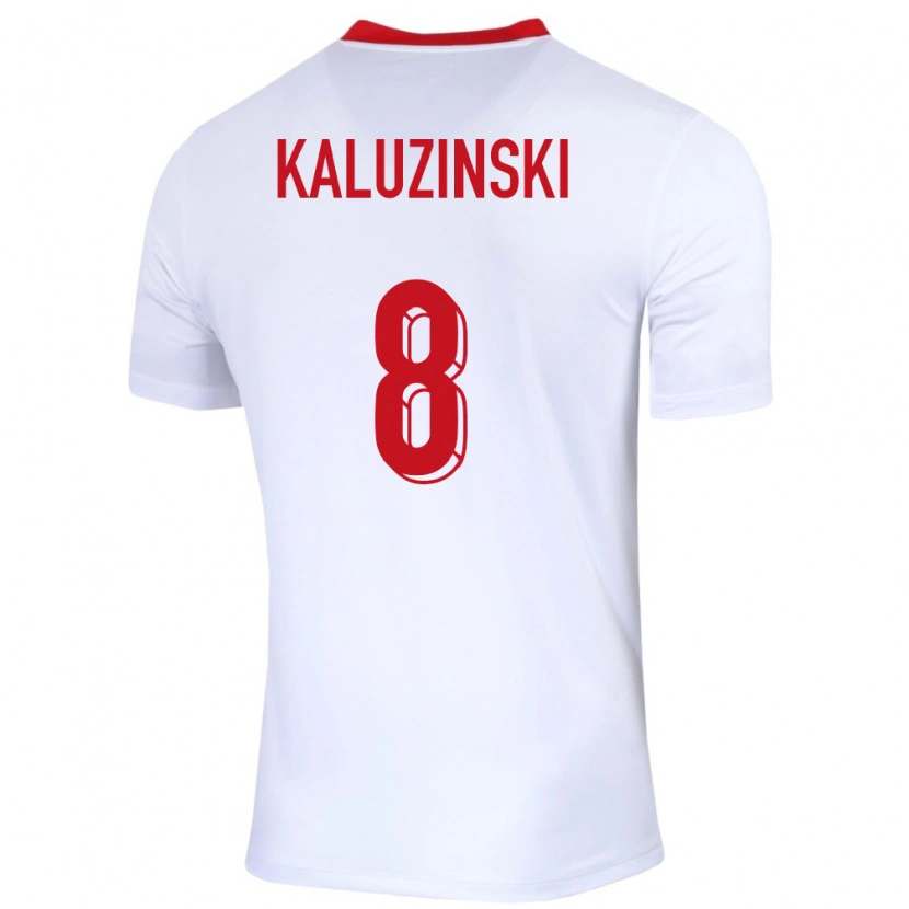 Danxen Criança Camisola Polónia Jakub Kaluzinski #8 Branco Principal 24-26 Camisa