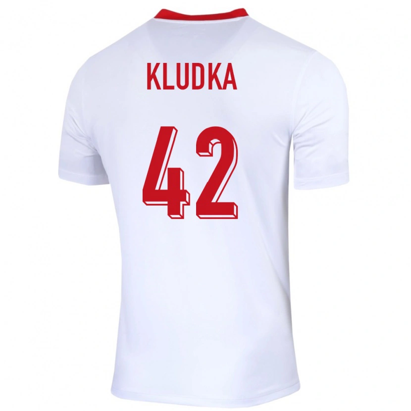 Danxen Criança Camisola Polónia Bartlomiej Kludka #42 Branco Principal 24-26 Camisa