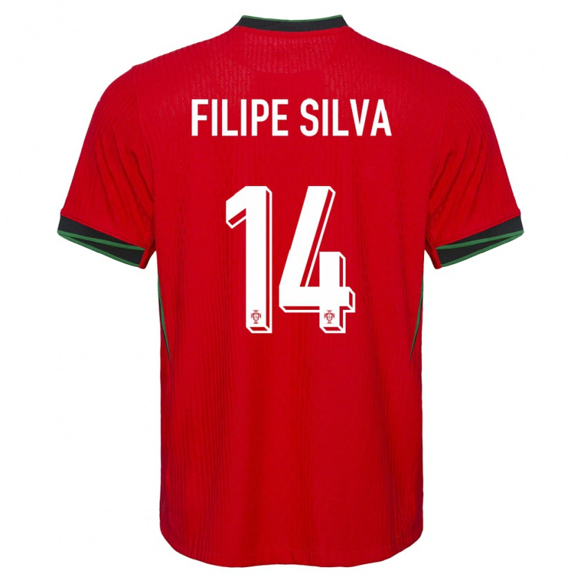 Danxen Criança Camisola Portugal Filipe Silva #14 Vermelho Principal 24-26 Camisa