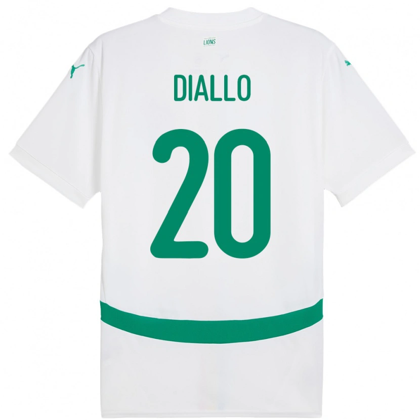 Danxen Criança Camisola Senegal Habib Diallo #20 Branco Principal 24-26 Camisa