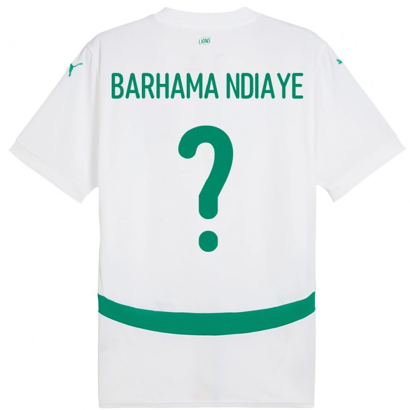 Danxen Criança Camisola Senegal Sidy Barhama Ndiaye #0 Branco Principal 24-26 Camisa