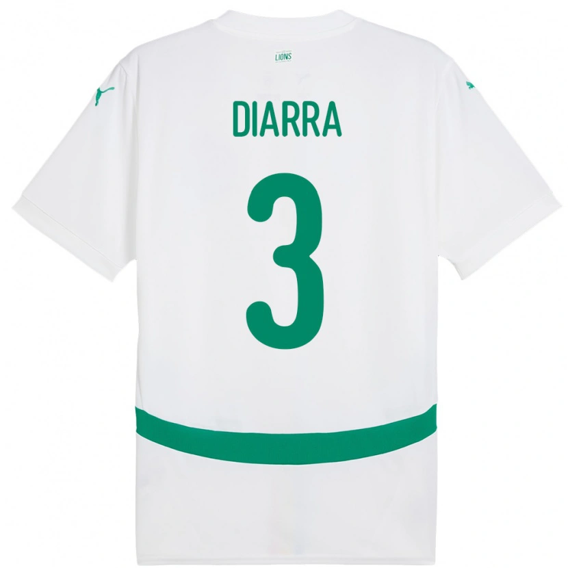 Danxen Criança Camisola Senegal Djibril Diarra #3 Branco Principal 24-26 Camisa