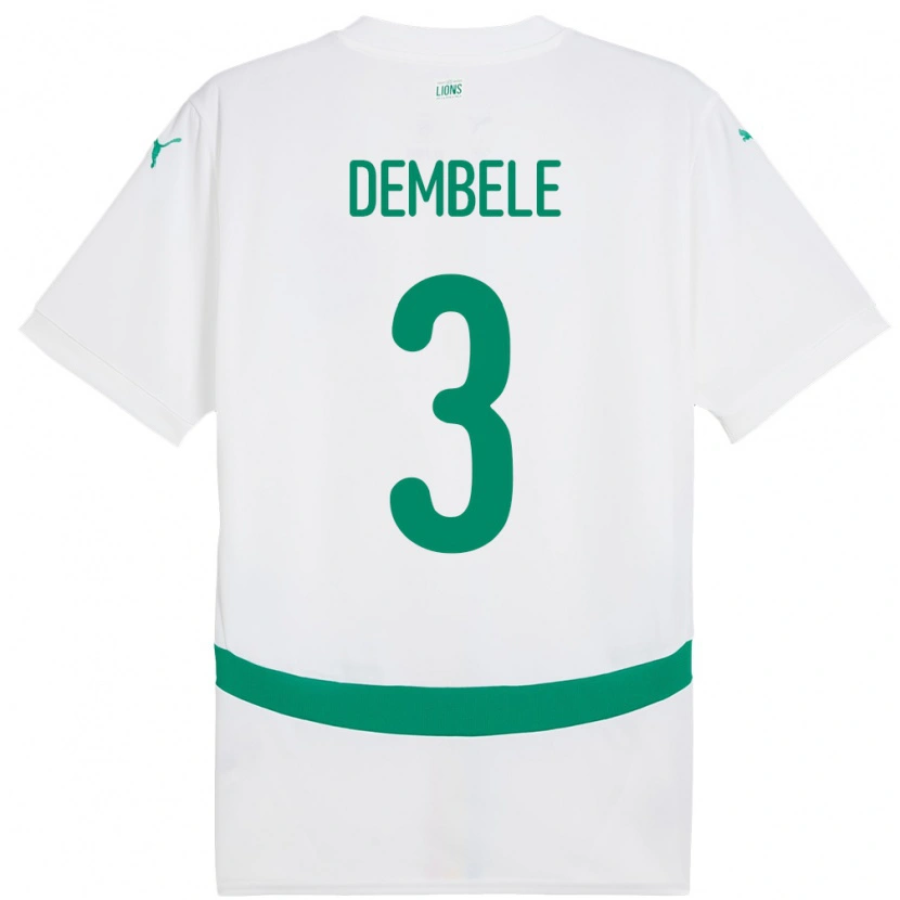 Danxen Criança Camisola Senegal Anta Dembele #3 Branco Principal 24-26 Camisa