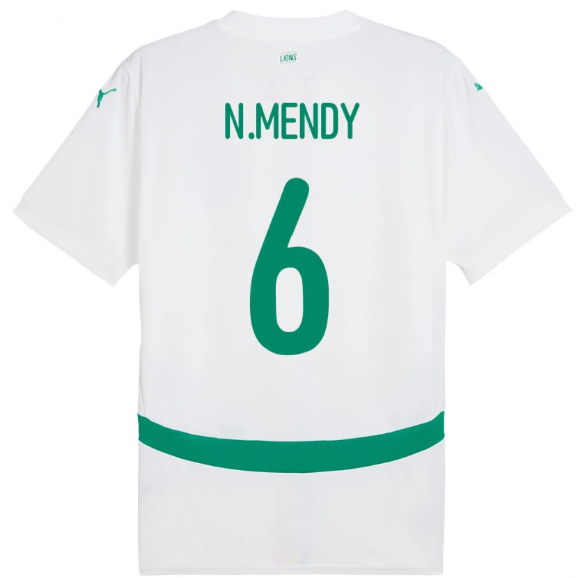 Danxen Criança Camisola Senegal Nampalys Mendy #6 Branco Principal 24-26 Camisa