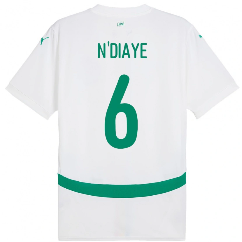 Danxen Criança Camisola Senegal Niakhate N Diaye #6 Branco Principal 24-26 Camisa