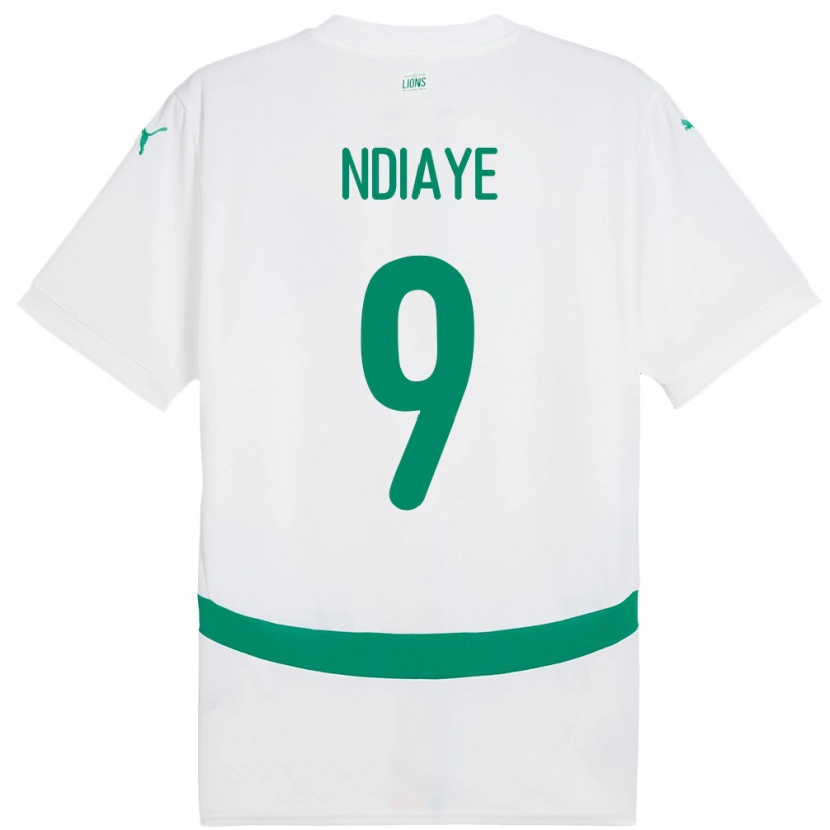 Danxen Criança Camisola Senegal Nguenar Ndiaye #9 Branco Principal 24-26 Camisa