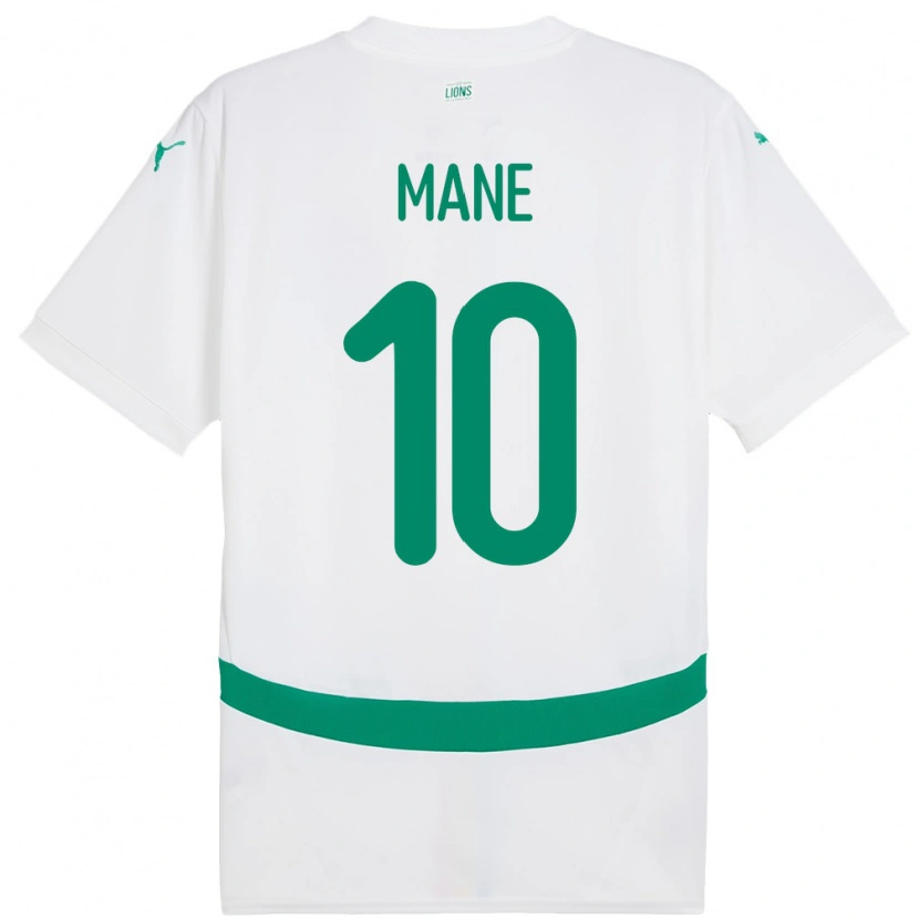Danxen Criança Camisola Senegal Sadio Mane #10 Branco Principal 24-26 Camisa