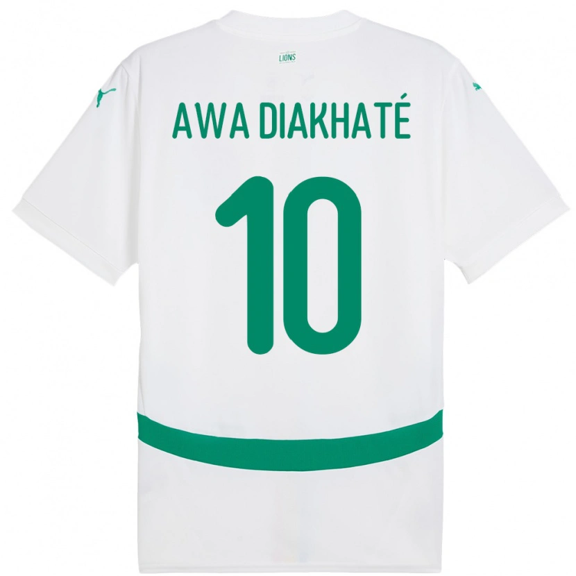 Danxen Criança Camisola Senegal Ndeye Awa Diakhate #10 Branco Principal 24-26 Camisa