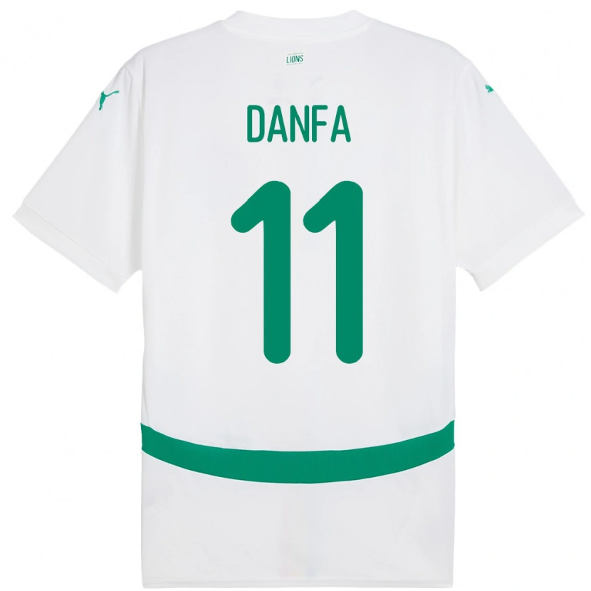 Danxen Criança Camisola Senegal Mamadou Danfa #11 Branco Principal 24-26 Camisa