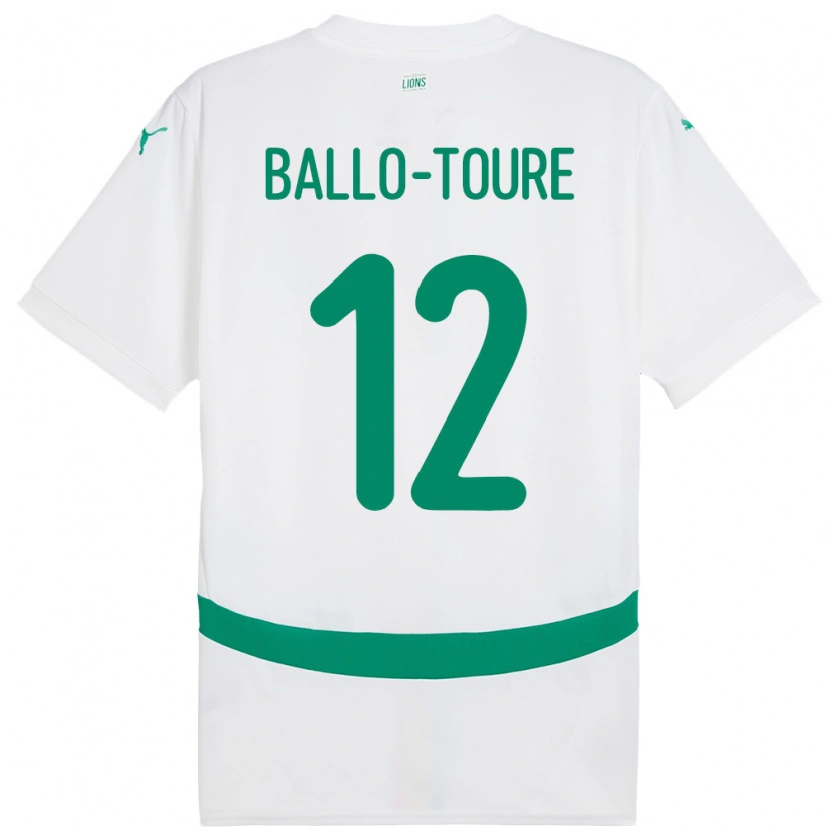 Danxen Criança Camisola Senegal Fode Ballo-Toure #12 Branco Principal 24-26 Camisa