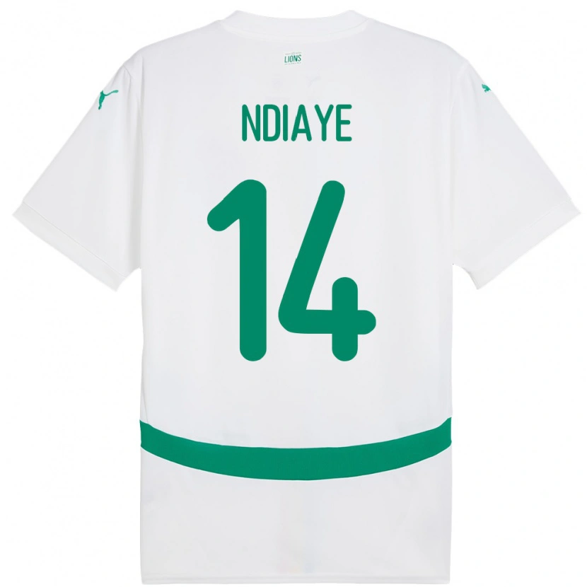 Danxen Criança Camisola Senegal Salimata Ndiaye #14 Branco Principal 24-26 Camisa