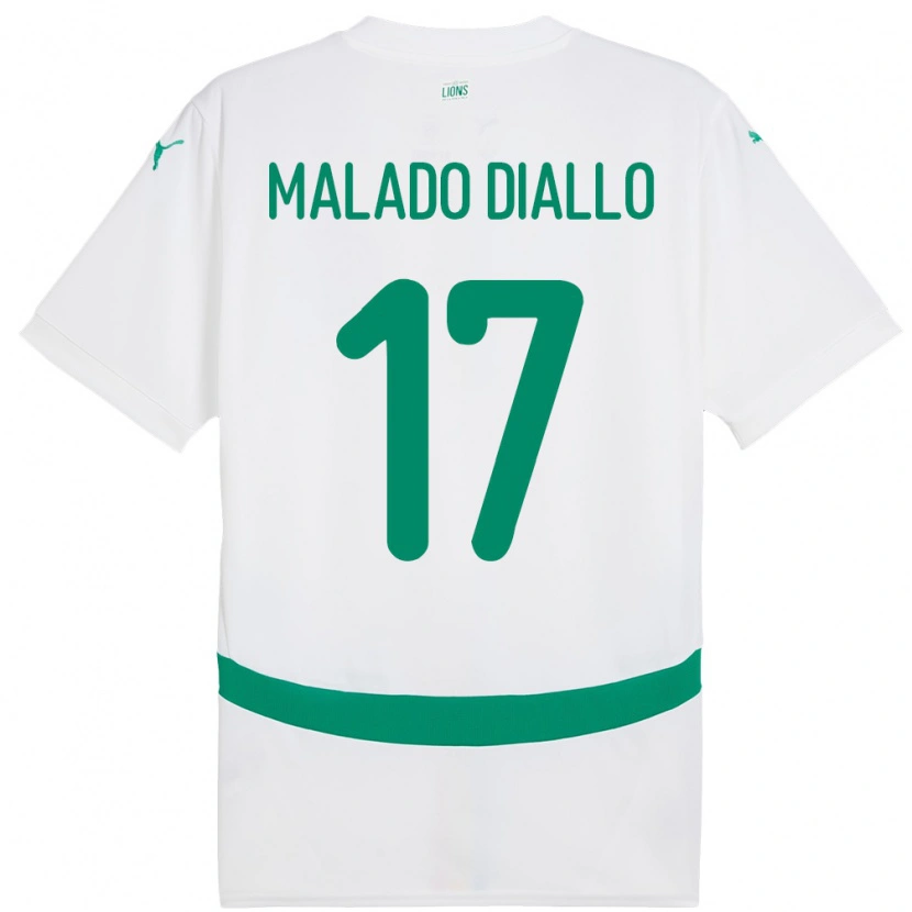Danxen Criança Camisola Senegal Hapsatou Malado Diallo #17 Branco Principal 24-26 Camisa