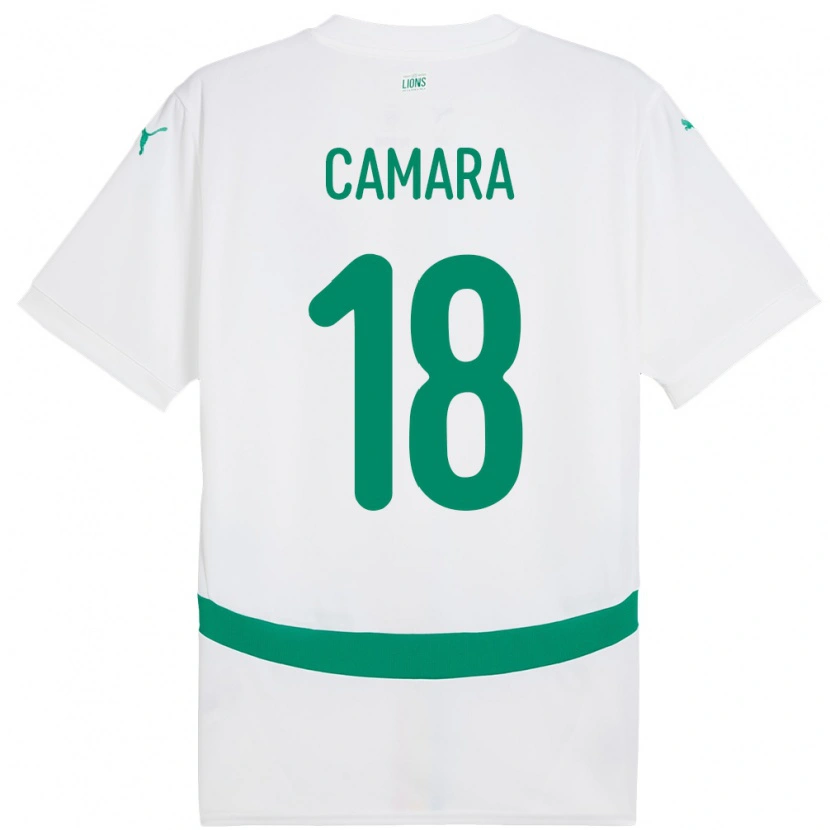 Danxen Criança Camisola Senegal Meta Camara #18 Branco Principal 24-26 Camisa