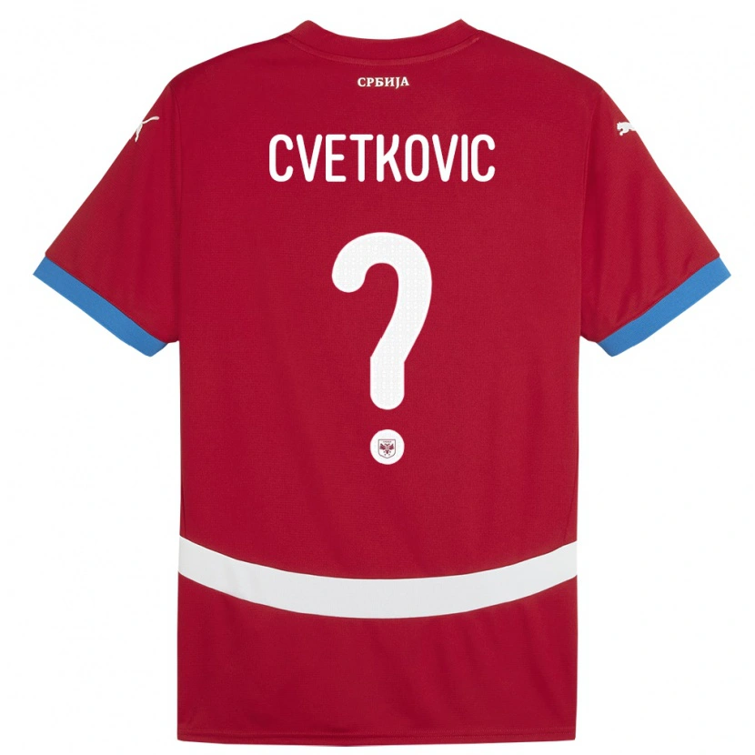 Danxen Criança Camisola Sérvia Aleksa Cvetkovic #0 Vermelho Principal 24-26 Camisa