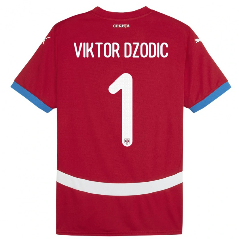 Danxen Criança Camisola Sérvia Viktor Dzodic #1 Vermelho Principal 24-26 Camisa