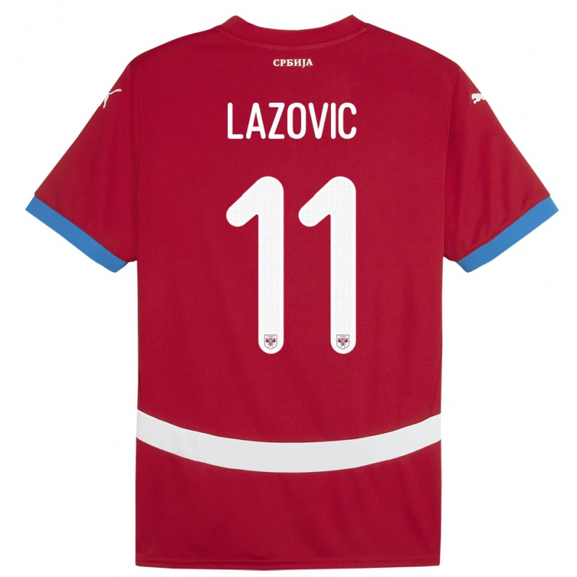 Danxen Criança Camisola Sérvia Filip Lazovic #11 Vermelho Principal 24-26 Camisa