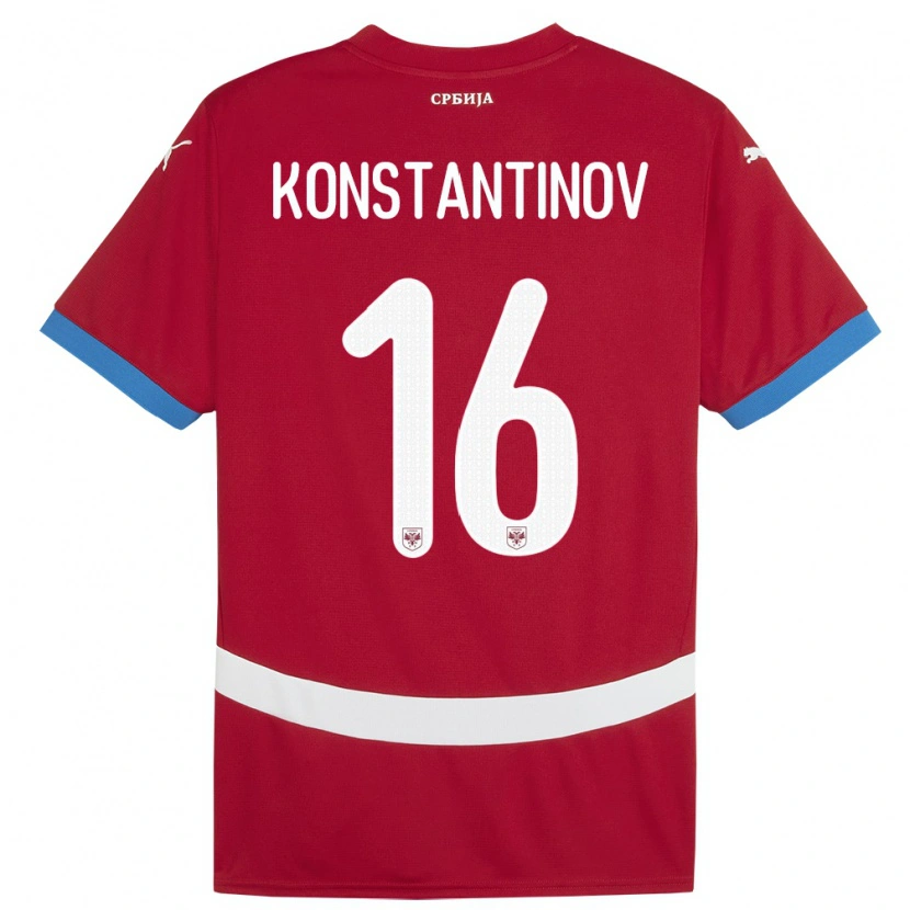 Danxen Criança Camisola Sérvia Lazar Konstantinov #16 Vermelho Principal 24-26 Camisa