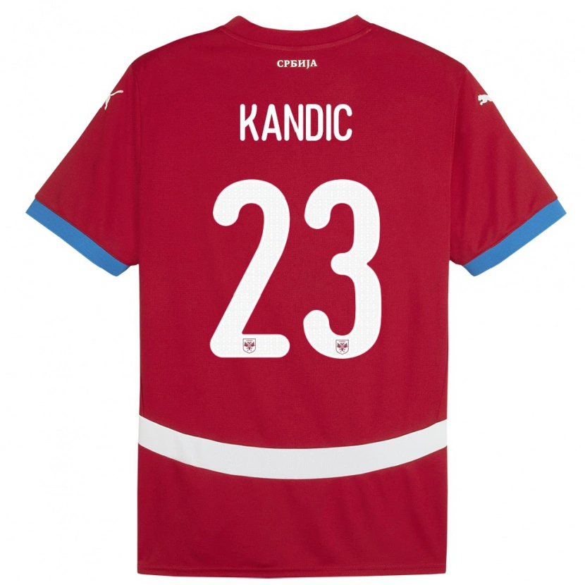 Danxen Criança Camisola Sérvia Marko Kandic #23 Vermelho Principal 24-26 Camisa