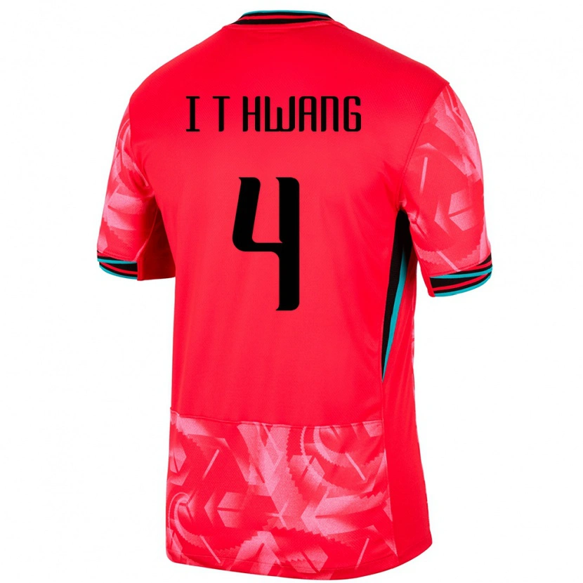 Danxen Criança Camisola Coreia Do Sul Hwang In Taek #4 Vermelho Principal 24-26 Camisa