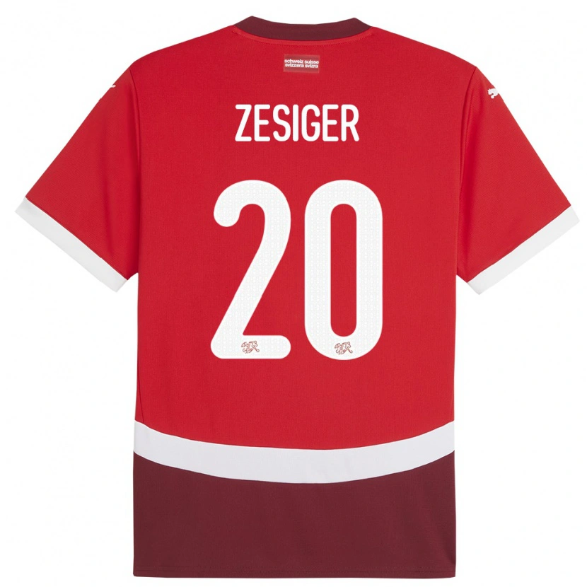 Danxen Criança Camisola Suiça Cédric Zesiger #20 Vermelho Principal 24-26 Camisa