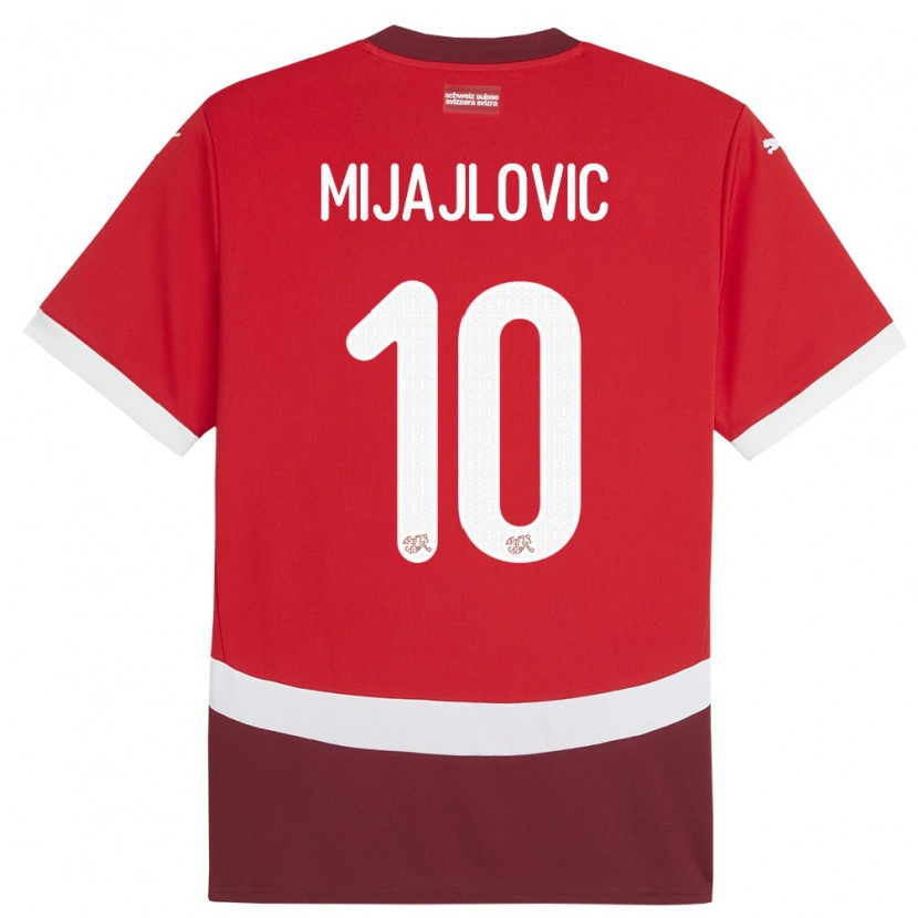 Danxen Criança Camisola Suiça Mladen Mijajlovic #10 Vermelho Principal 24-26 Camisa