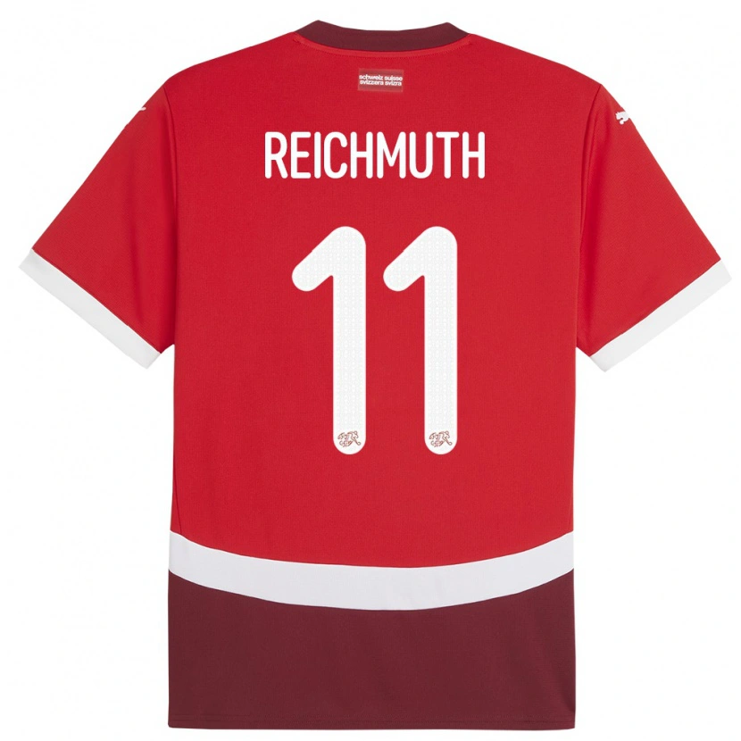 Danxen Criança Camisola Suiça Nils Reichmuth #11 Vermelho Principal 24-26 Camisa