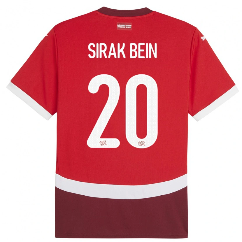 Danxen Criança Camisola Suiça Sirak Bein #20 Vermelho Principal 24-26 Camisa