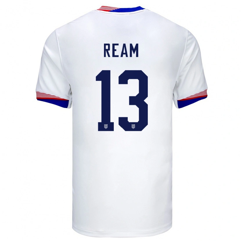 Danxen Criança Camisola Estados Unidos Tim Ream #13 Branco Principal 24-26 Camisa