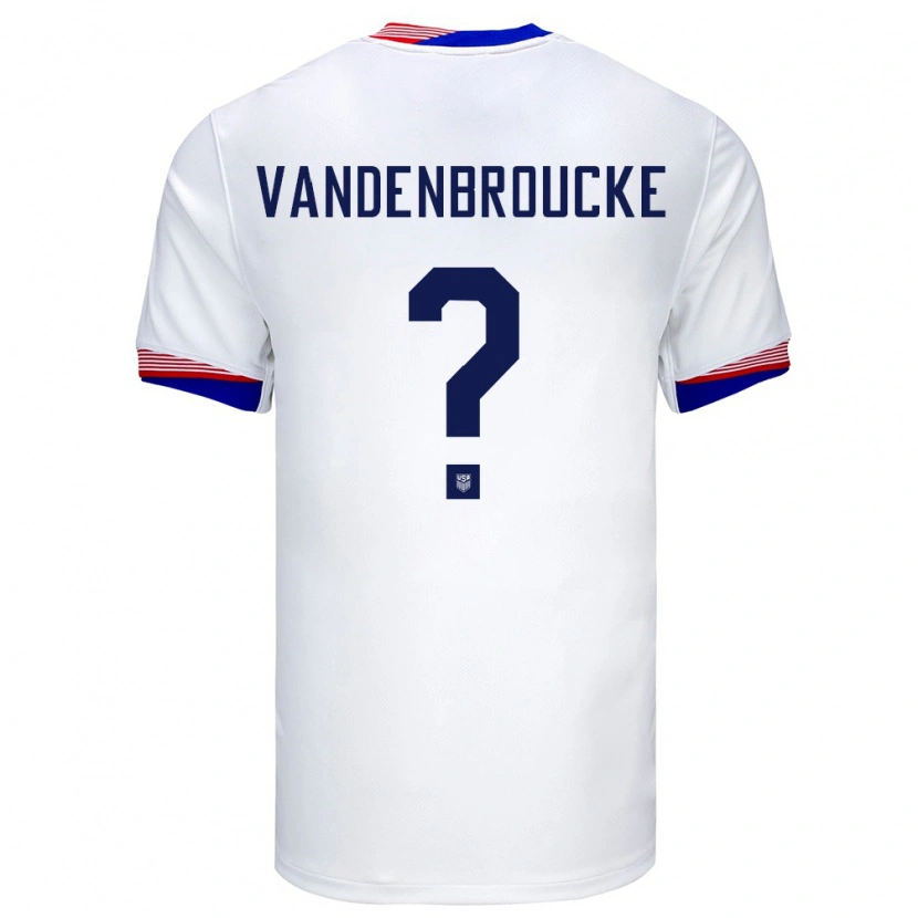 Danxen Criança Camisola Estados Unidos Victor Vandenbroucke #0 Branco Principal 24-26 Camisa