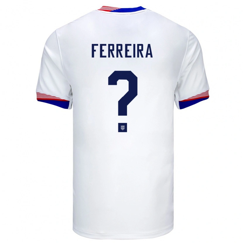 Danxen Criança Camisola Estados Unidos Willyam Ferreira #0 Branco Principal 24-26 Camisa