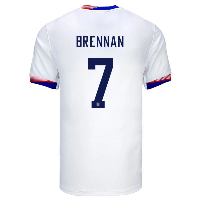 Danxen Criança Camisola Estados Unidos Luke Brennan #7 Branco Principal 24-26 Camisa